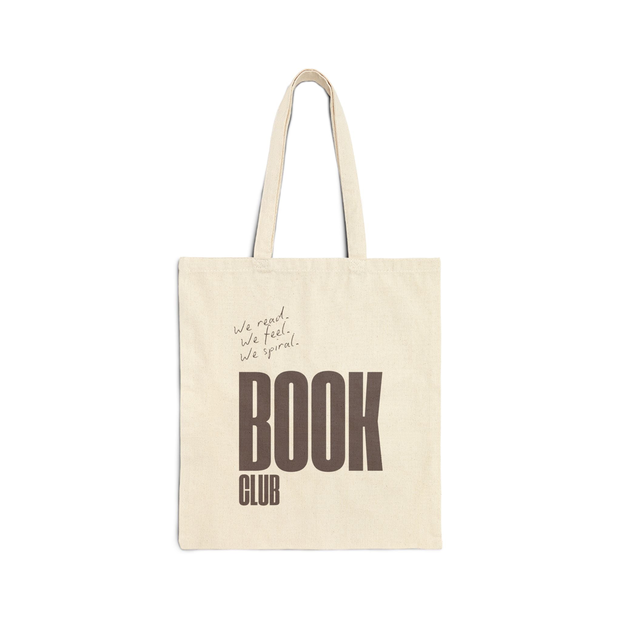 Book Club Canvas Tote Bag — 'We Read We Feel We Grow' Lightweight Cotton Bookbag