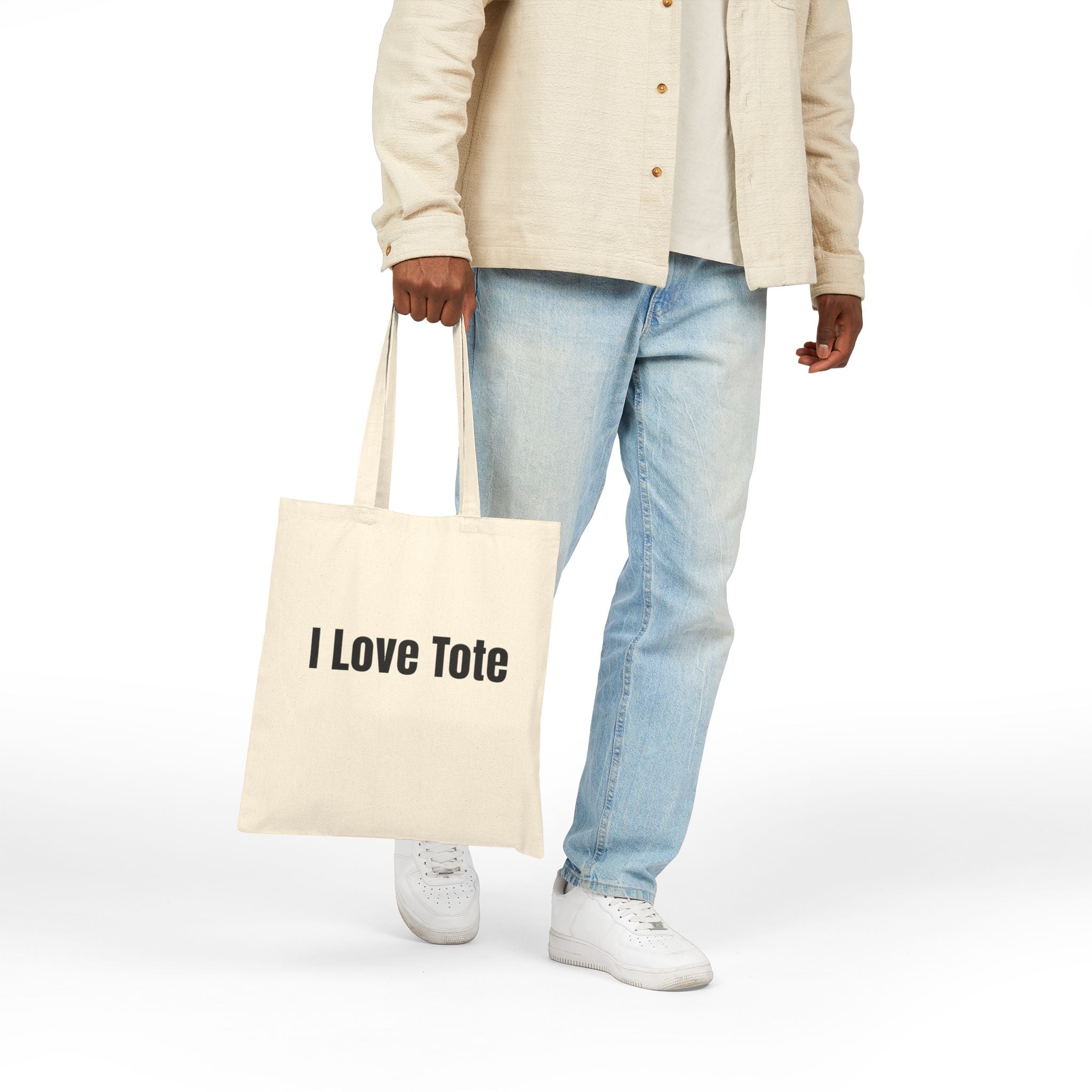 "I Love Tote" Cotton Canvas Tote Bag