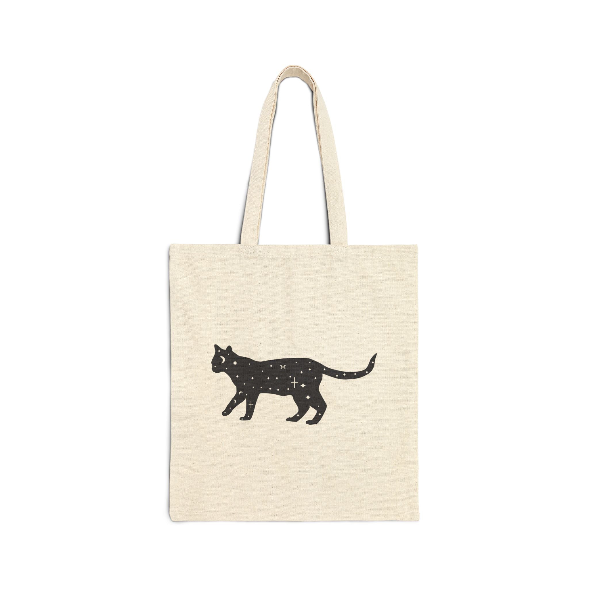 Minimal Black Cat Silhouette Tote