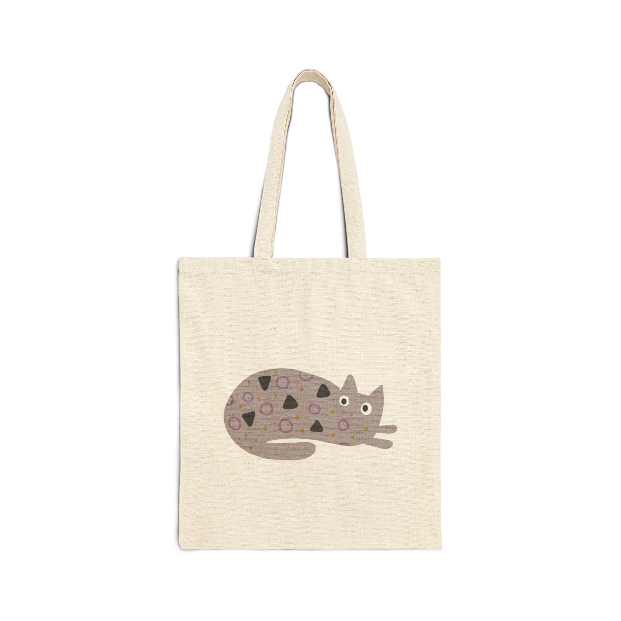 Cute Grey Cat Cotton Canvas Tote Bag