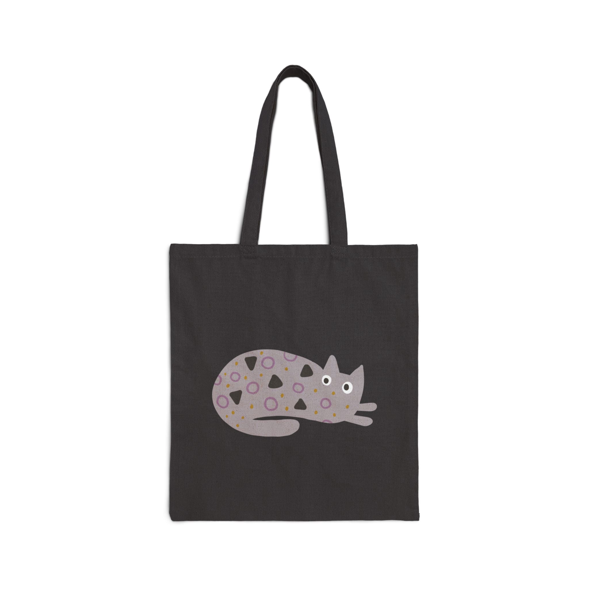 Cute Grey Cat Cotton Canvas Tote Bag