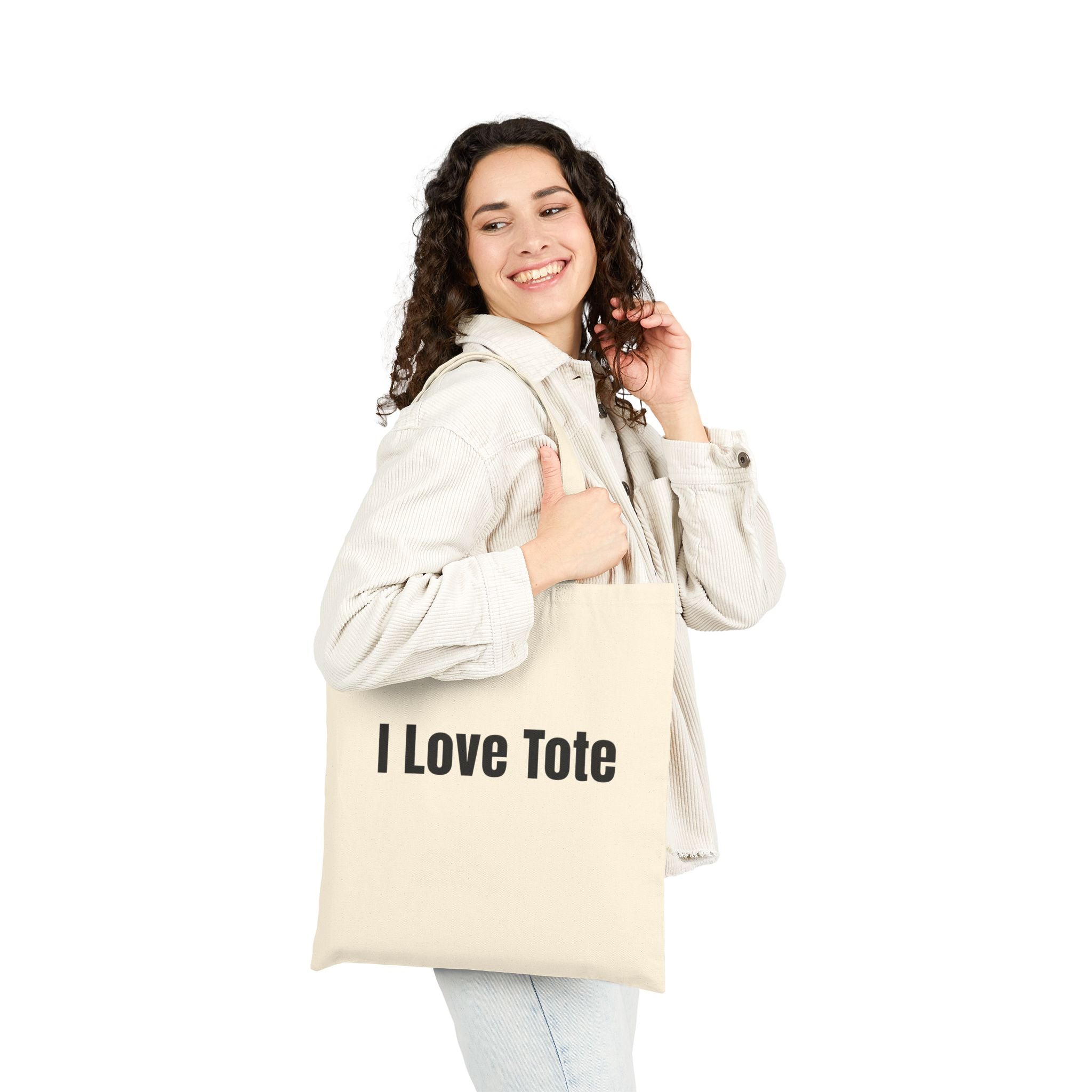 "I Love Tote" Cotton Canvas Tote Bag
