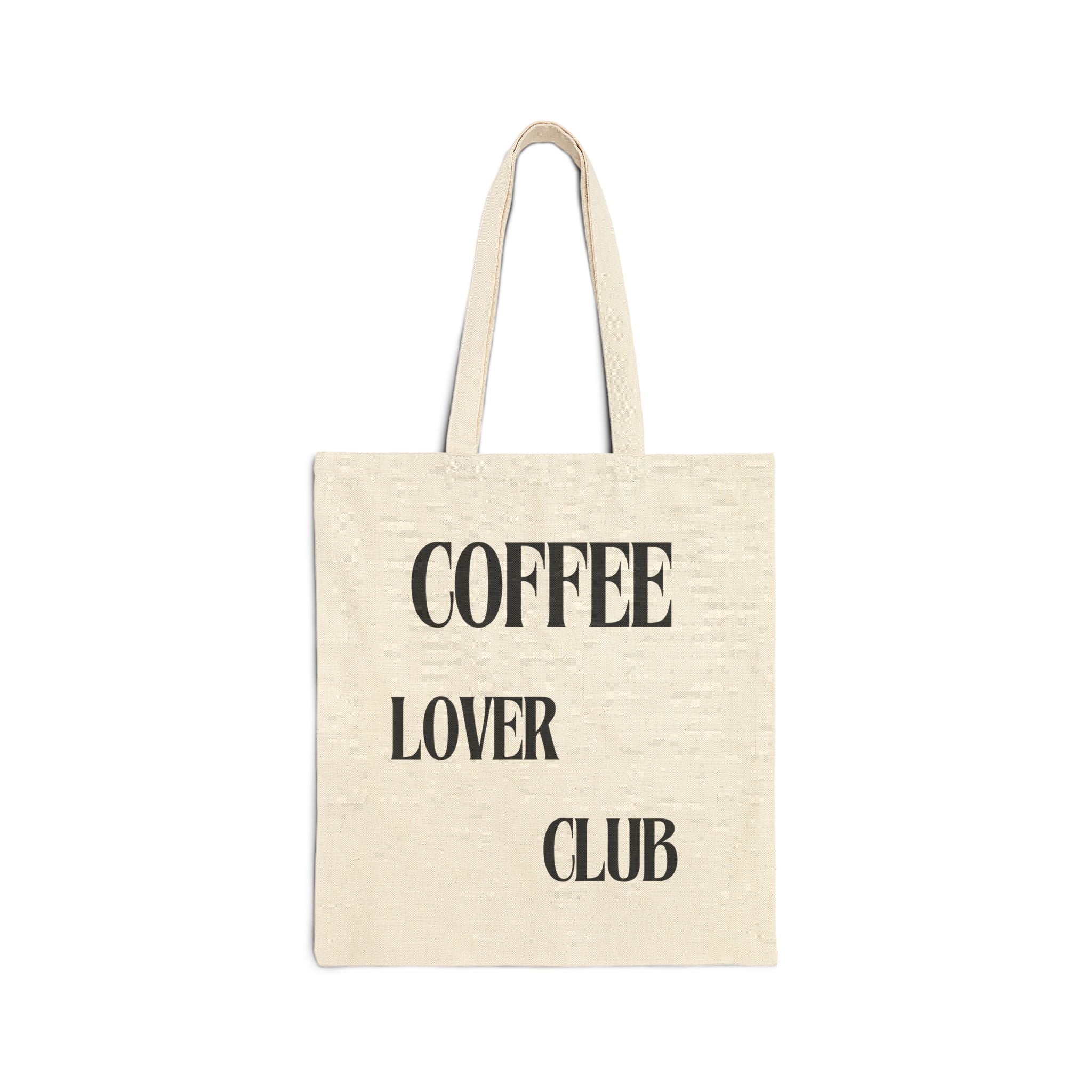 Coffee Lover Club Cotton Canvas Tote Bag
