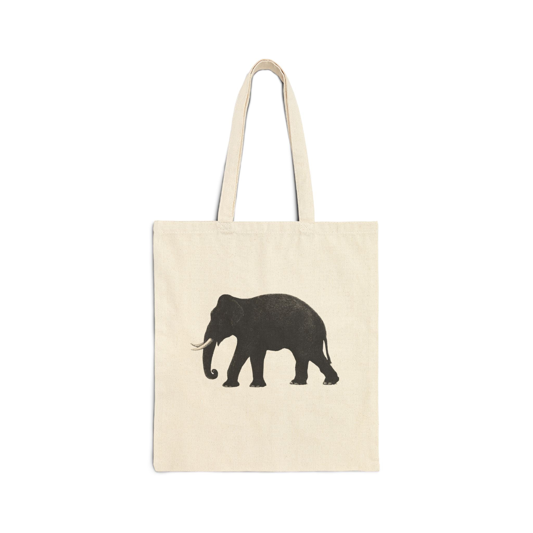 Black Elephant Cotton Canvas Tote Bag