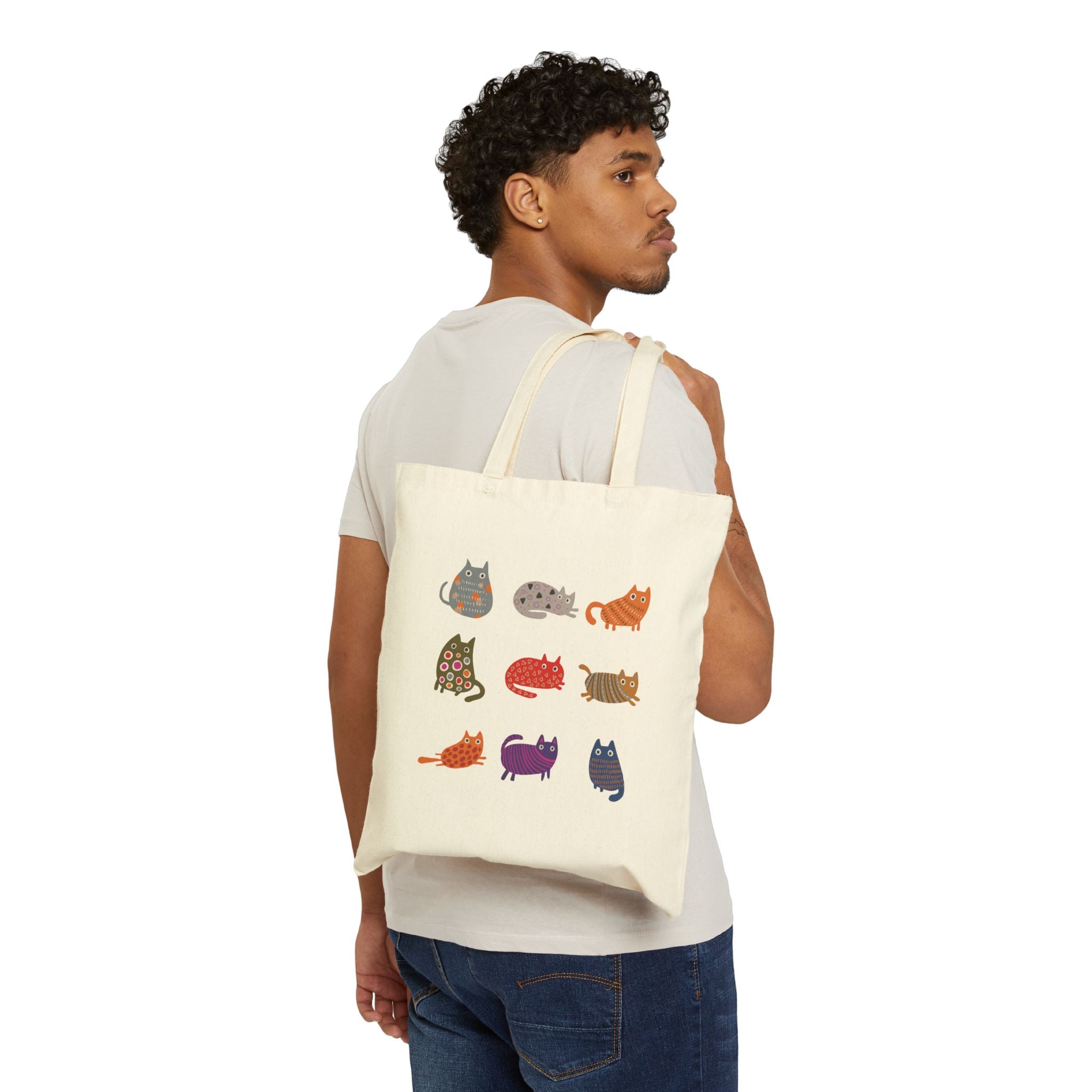 Cute Colorful Cats Grocery & Everyday Market Tote