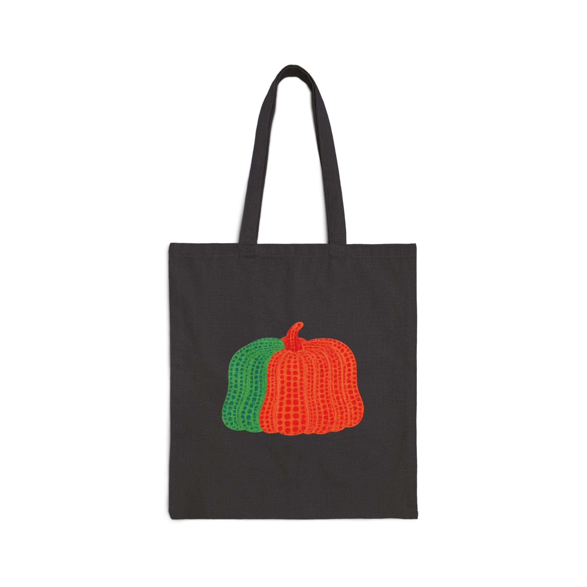 Two Color Dots Pumpkin Cotton Canvas Tote Bag