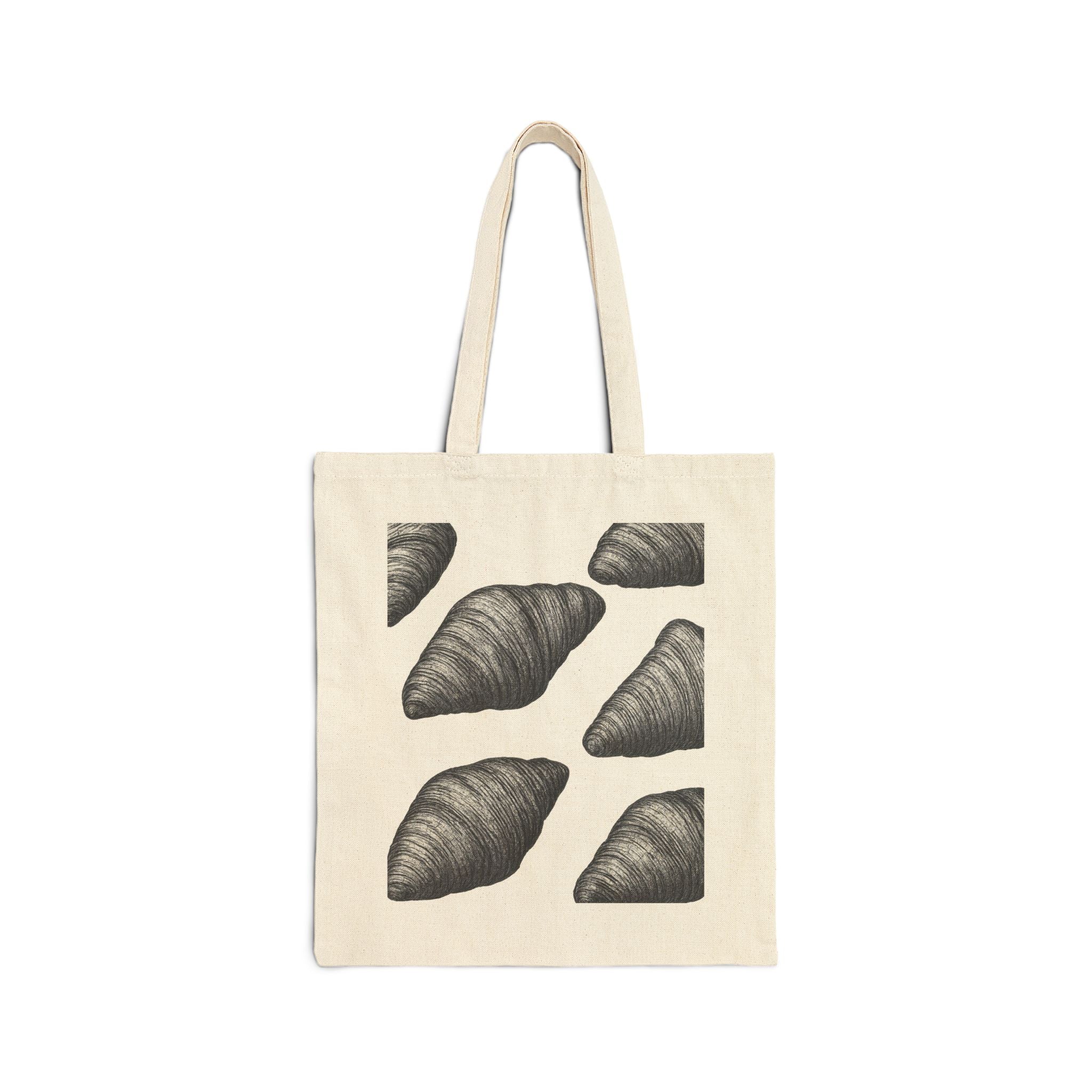 Croissant Pattern Tote Bag – Vintage Bakery Canvas Market Tote