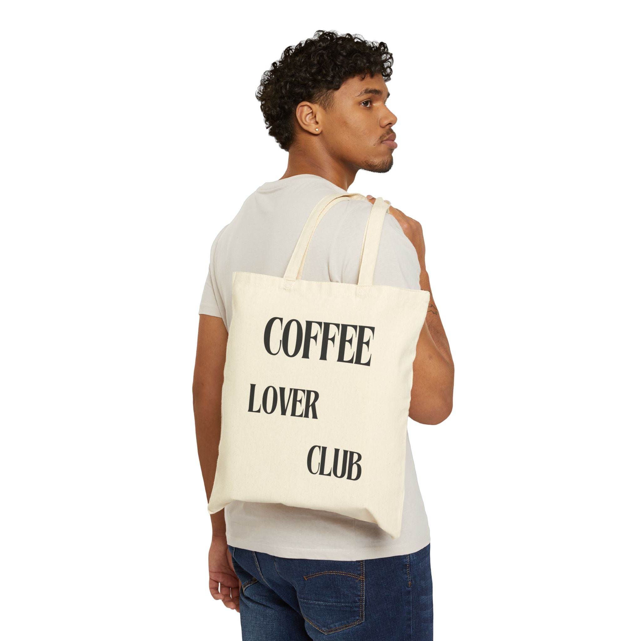 Coffee Lover Club Cotton Canvas Tote Bag