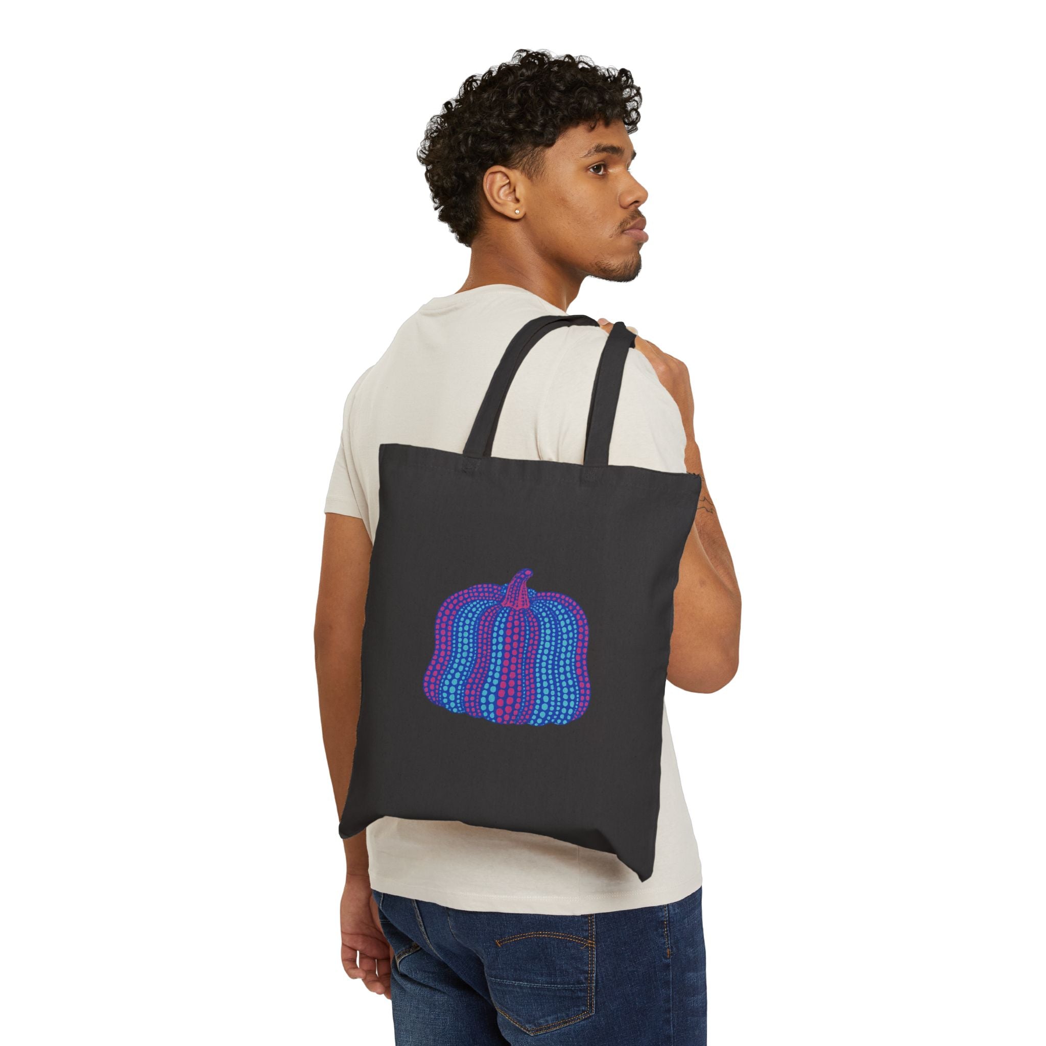 Pumpkin Art Tote Bag — Colorful Gourd Illustration Canvas Tote