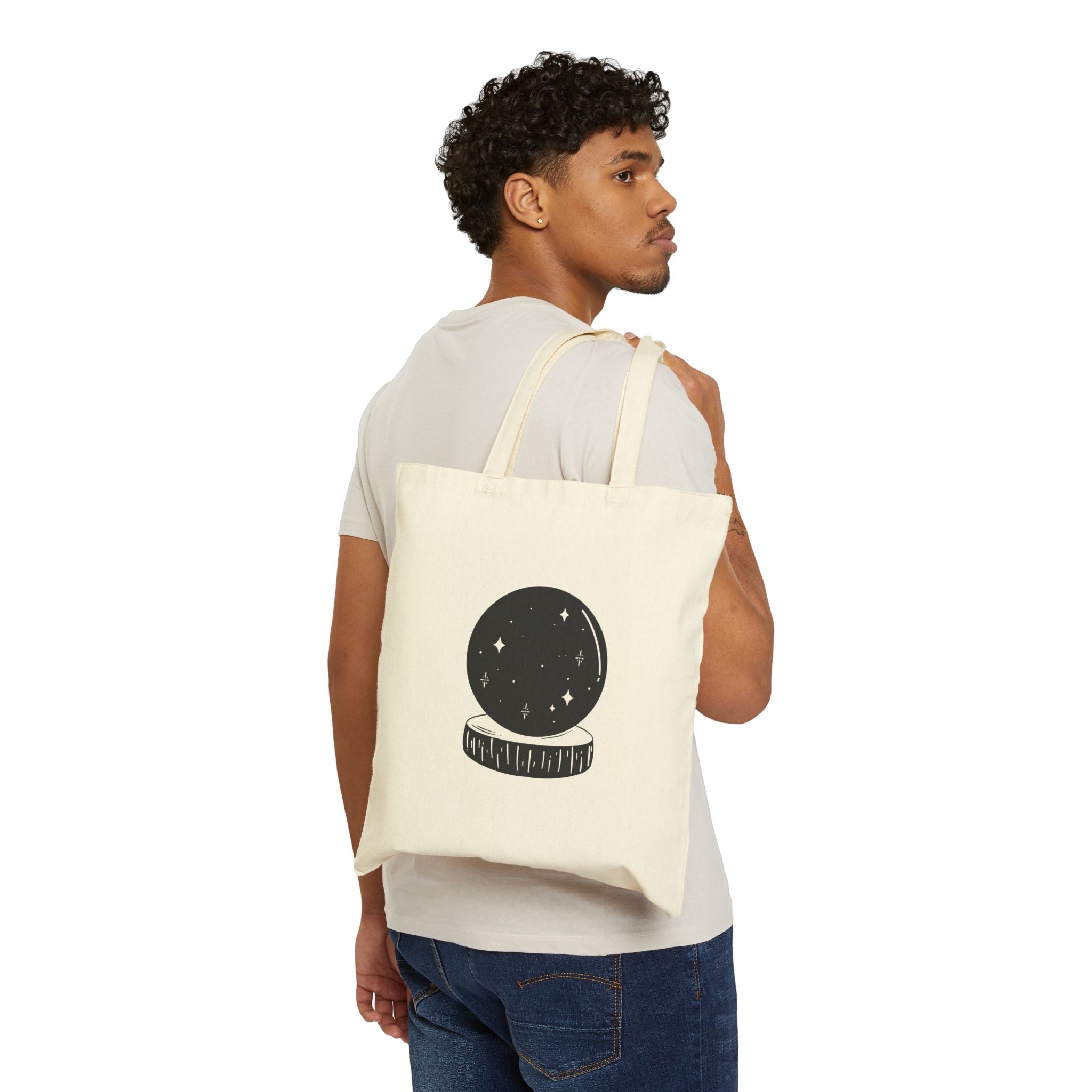 Black Crystal Ball Cotton Canvas Tote Bag