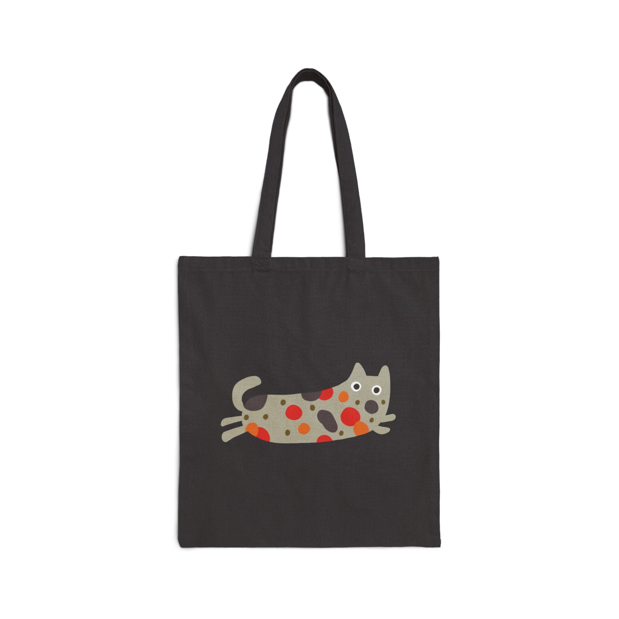 Spotted Grey Cat Cotton Canvas Tote Bag