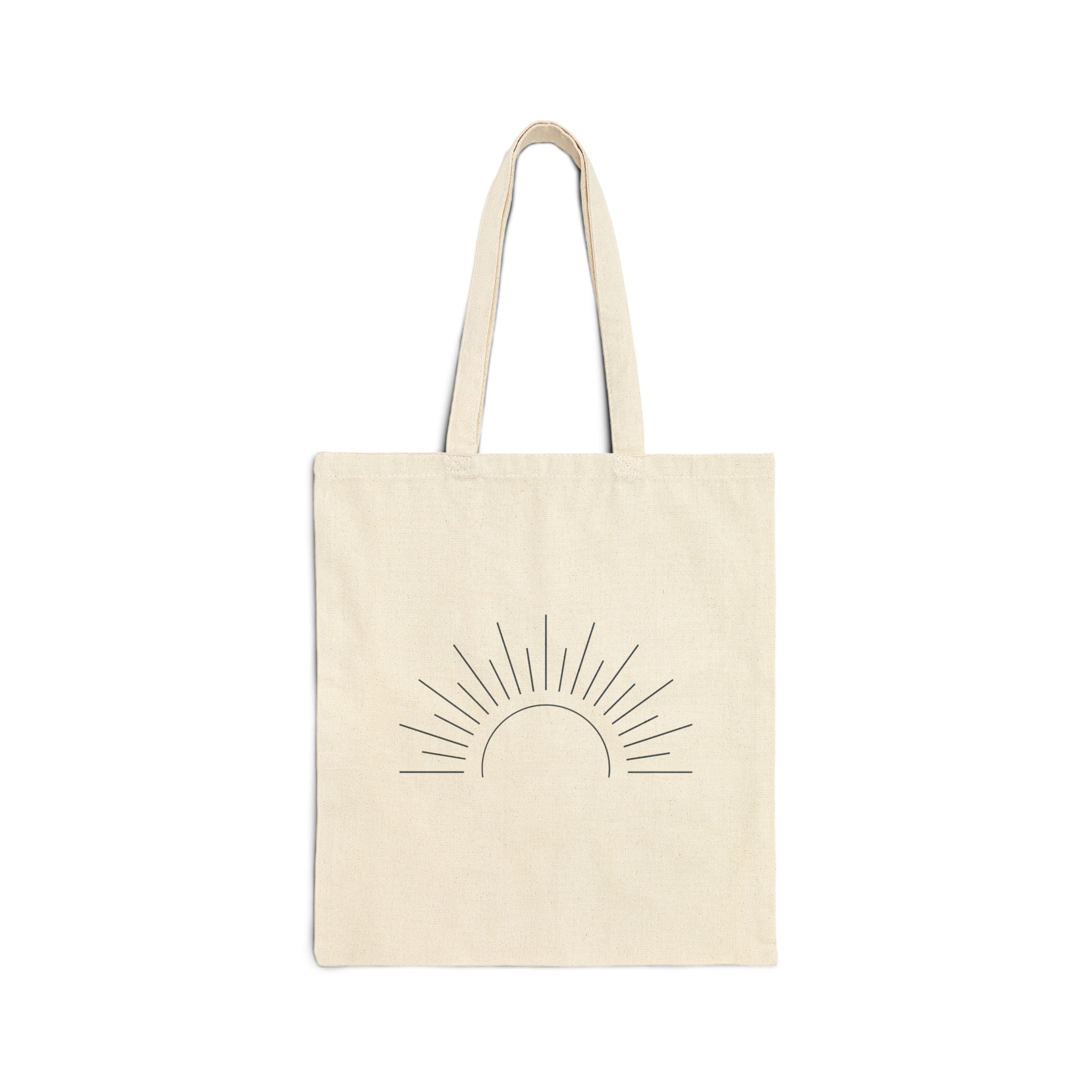 Sunrise Canvas Tote — Minimalist Eco-Friendly Cotton Grocery & Beach Bag