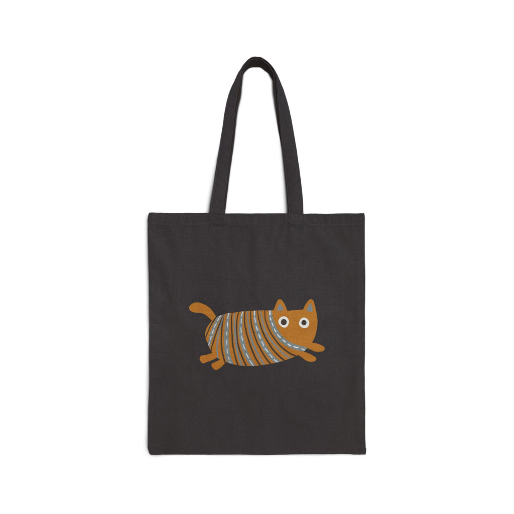 Cute Earth Yellow Cat Cotton Canvas Tote Bag