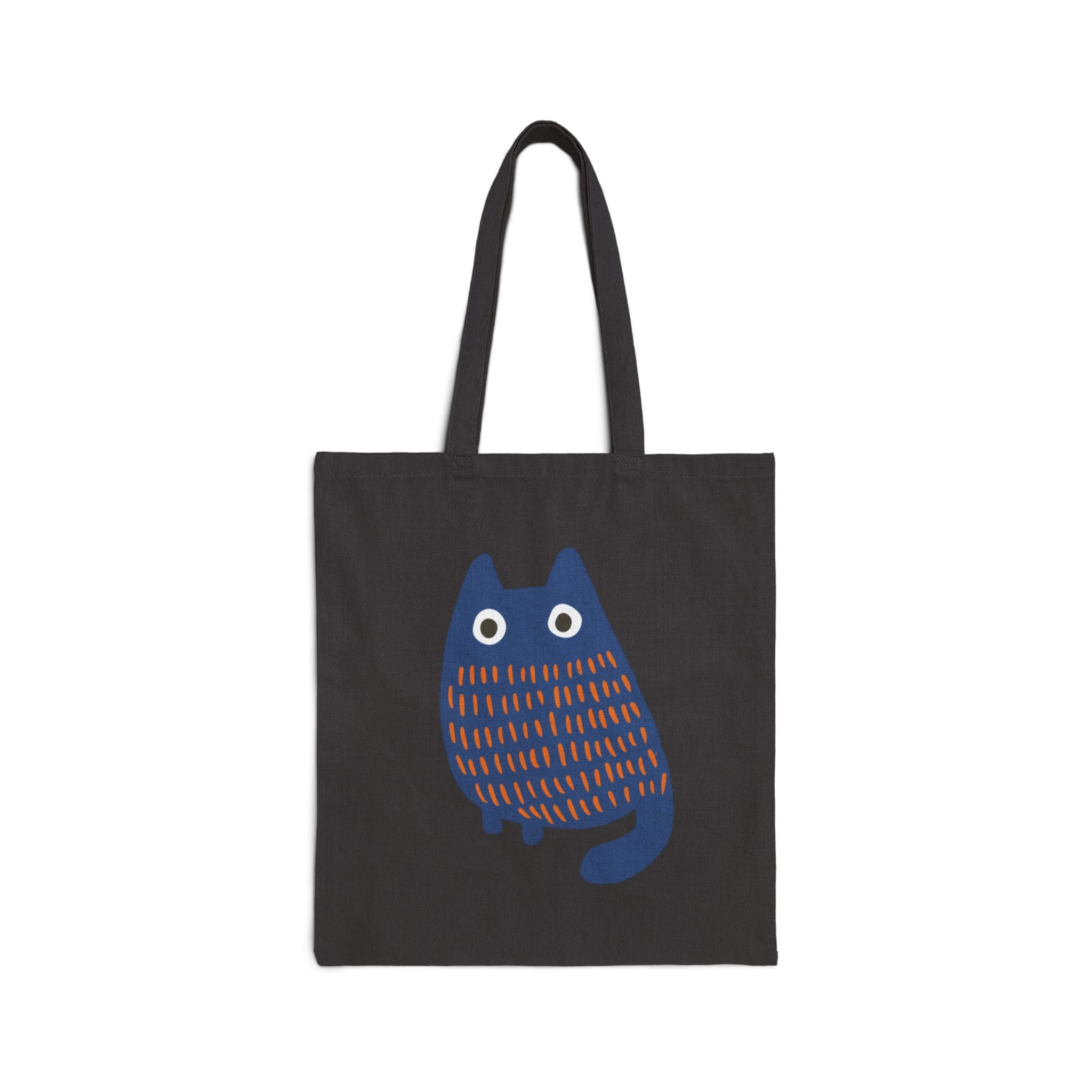 Cute Blue Cat Cotton Canvas Tote Bag