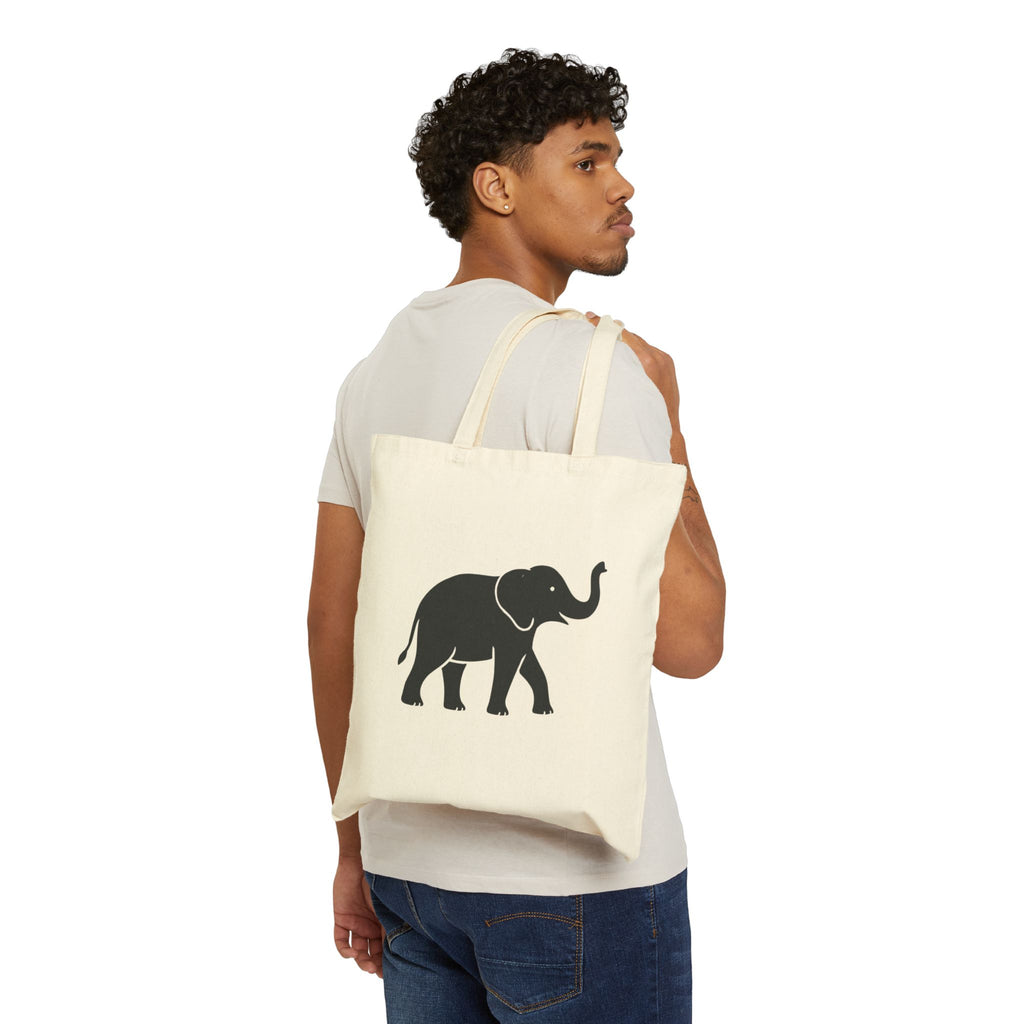 Black Elephant Cotton Canvas Tote Bag